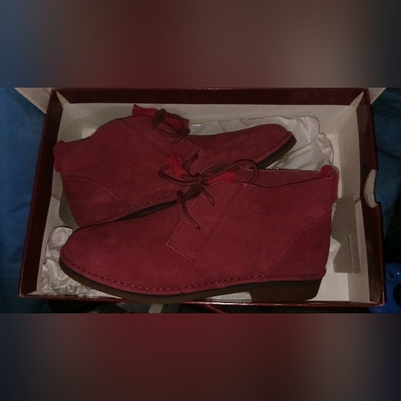 Hush Puppies Women's Cyra Catelyn Boots 5490-603 Dk Red Suede NIB Sz US10/EU42 - Picture 4 of 12